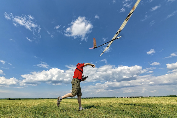 Man Launches into the Sky RC Glider