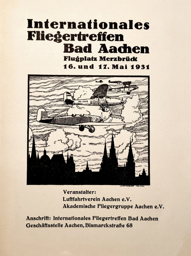 Einladung zum Internationalen Fliegertreffen in Aachen 1931 (Quelle: Stadtarchiv Aachen, SLG 119-232)