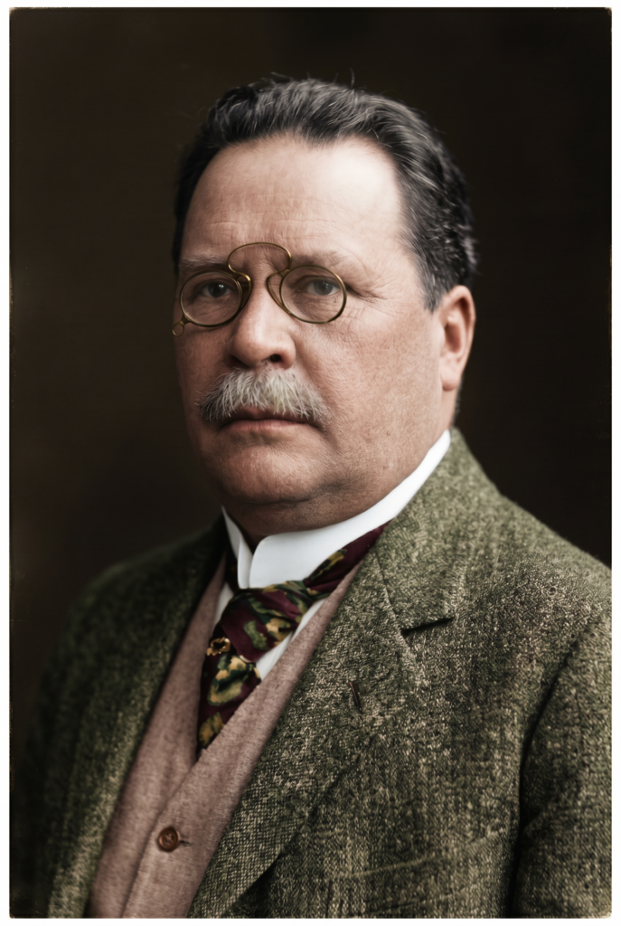 Leo Lammertz, Sohn eines Aachener Nadelfabrikanten und Vorsitzender des Motorflugausschusses des LVA (Foto: Archiv der Erholungs-Gesellschaft Aachen e.V., SW-Original und Farbversion des Bildes KI-bearbeitet)
